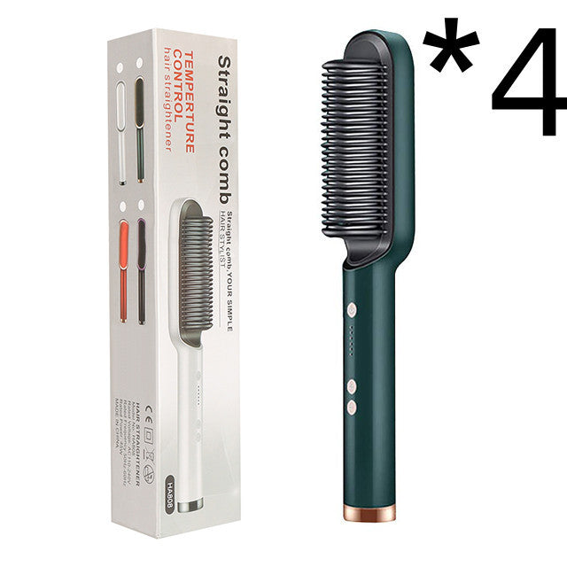 2-in-1 Hair Straightener & Curler Hot Comb Ion Brush