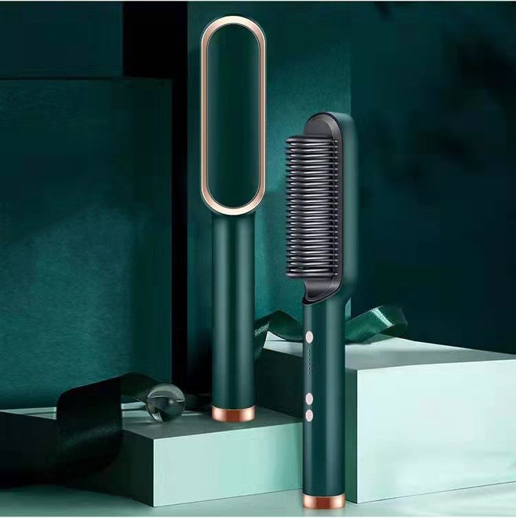 2-in-1 Hair Straightener & Curler Hot Comb Ion Brush