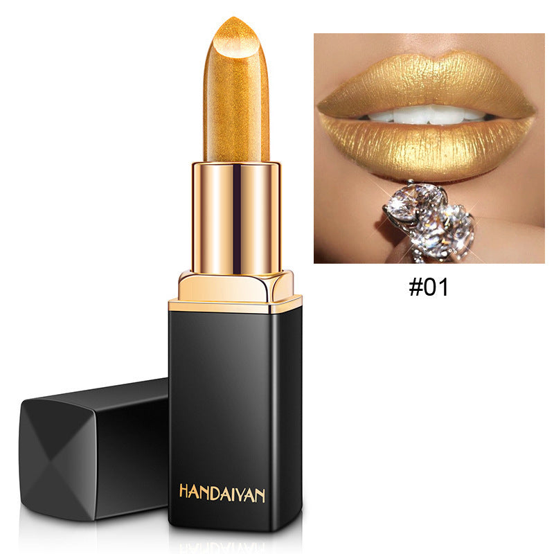 Metallic Pearlescent Lipstick Gilt Shine Color-Changing Lip Beauty