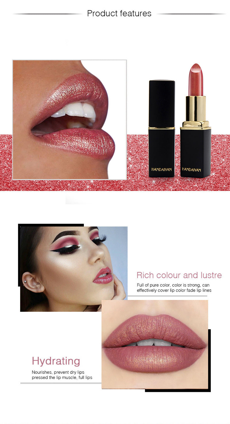 Metallic Pearlescent Lipstick Gilt Shine Color-Changing Lip Beauty