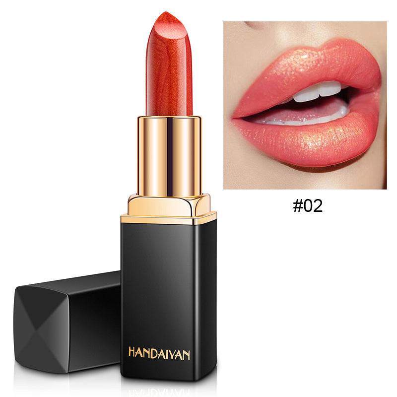 Metallic Pearlescent Lipstick Gilt Shine Color-Changing Lip Beauty