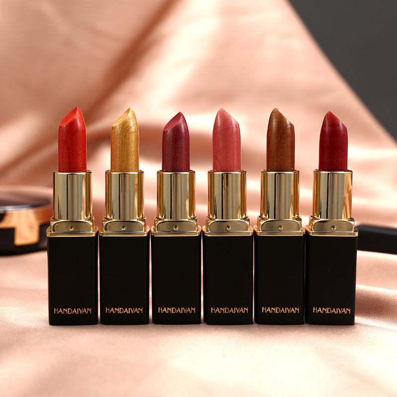 Metallic Pearlescent Lipstick Gilt Shine Color-Changing Lip Beauty