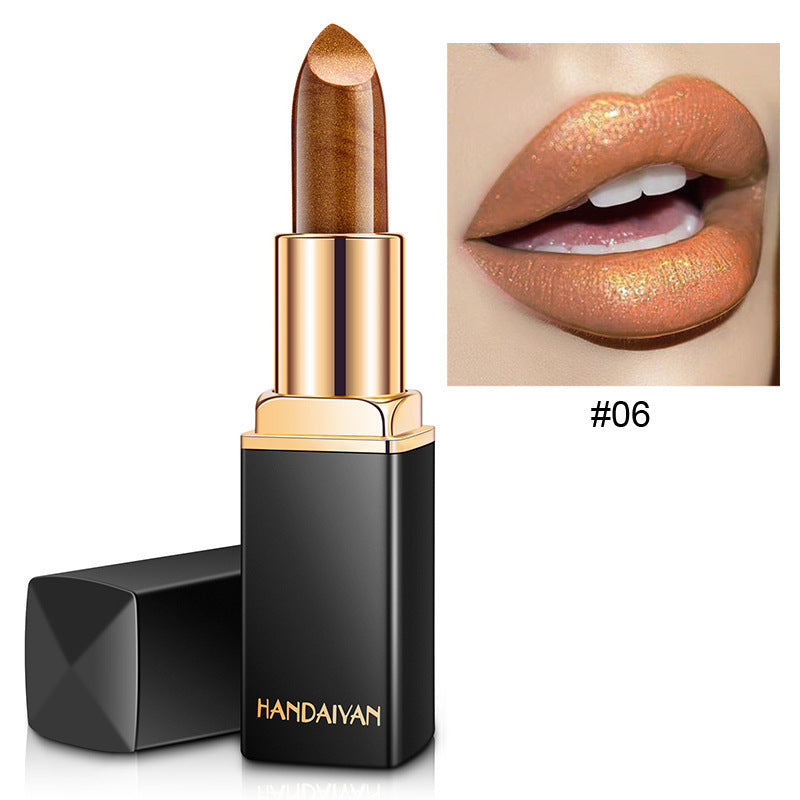 Metallic Pearlescent Lipstick Gilt Shine Color-Changing Lip Beauty