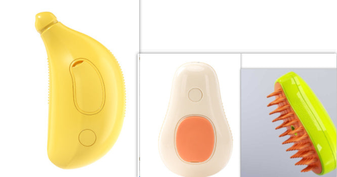 Electric Steam Cat Brush – Self-Cleaning Avocado Pet Grooming Comb