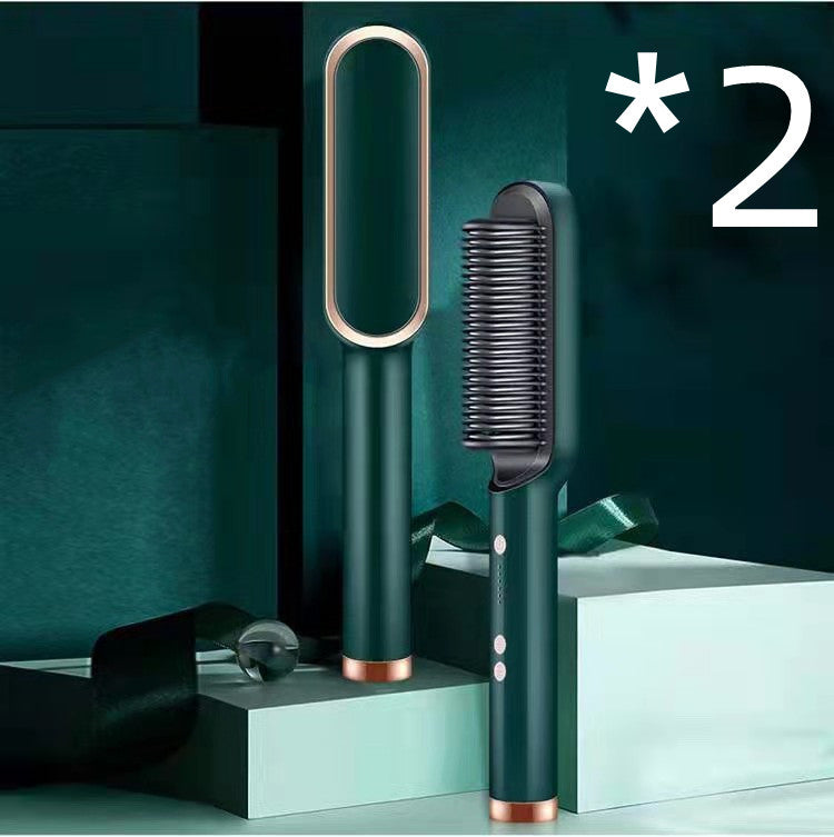2-in-1 Hair Straightener & Curler Hot Comb Ion Brush