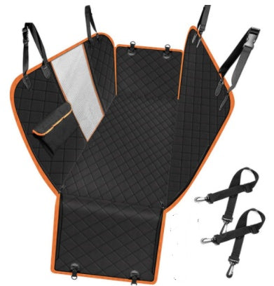 Dog Car Seat Cover Hammock with Mesh, Zipper, Pocket, Protector