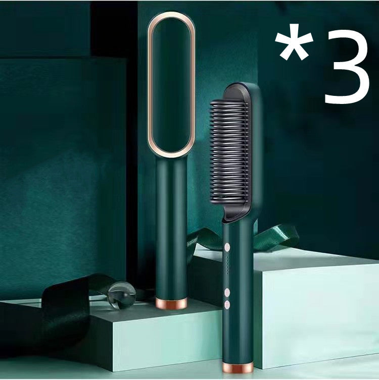 2-in-1 Hair Straightener & Curler Hot Comb Ion Brush
