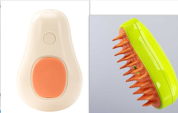 Electric Steam Cat Brush – Self-Cleaning Avocado Pet Grooming Comb