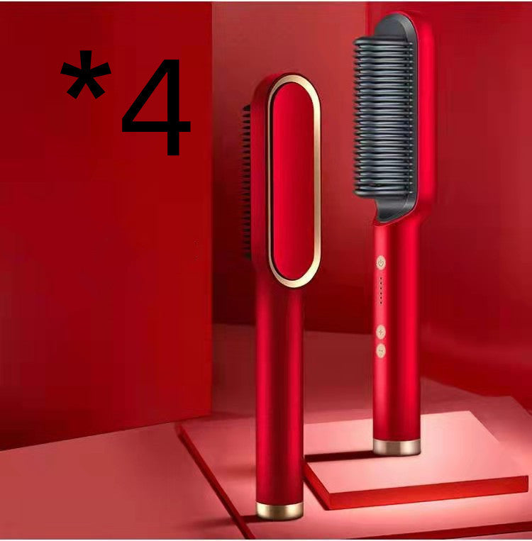 2-in-1 Hair Straightener & Curler Hot Comb Ion Brush