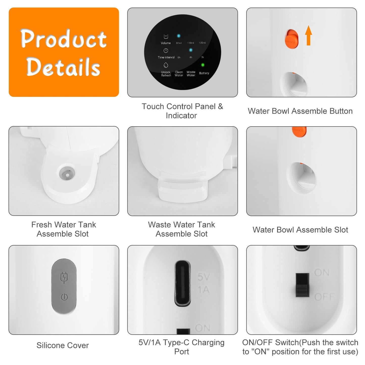 Cordless Smart Pet Water Fountain – 3L, Auto, Adjustable Timer