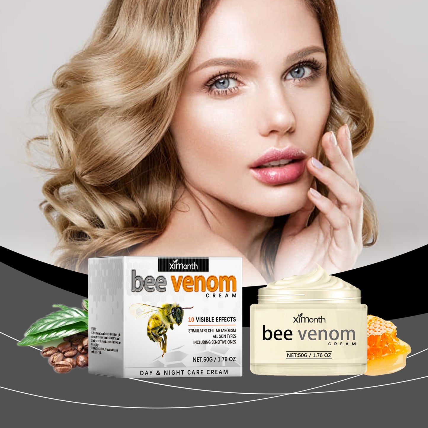 Ximonth Bee-Venom Anti-Wrinkle Firming Face Cream Moisturizes, Hydrates, Lightens, Brightens And Lifts Fine Lines