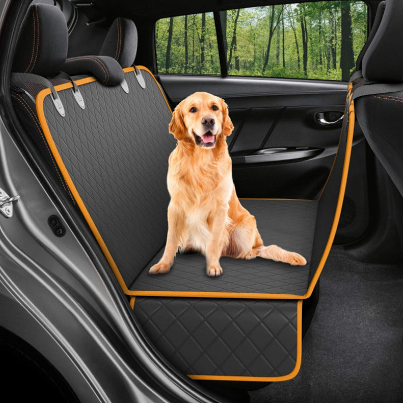Dog Car Seat Cover Hammock with Mesh, Zipper, Pocket, Protector