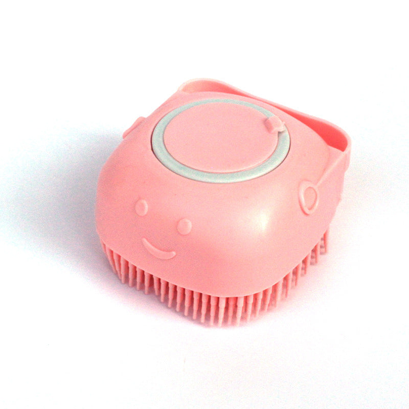 Silicone Pet Bath Glove Brush with Shampoo Dispenser Comb
