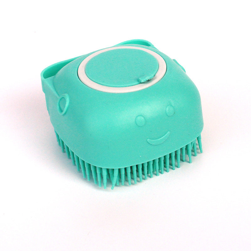 Silicone Pet Bath Glove Brush with Shampoo Dispenser Comb