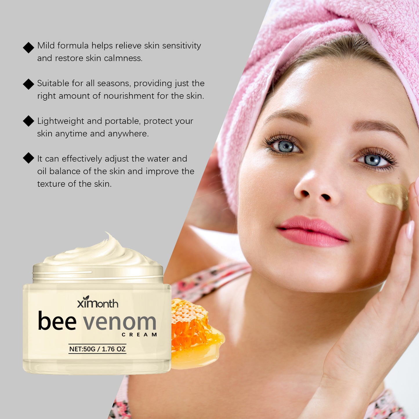 Ximonth Bee-Venom Anti-Wrinkle Firming Face Cream Moisturizes, Hydrates, Lightens, Brightens And Lifts Fine Lines