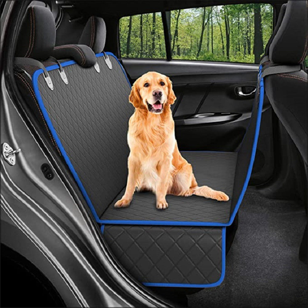 Dog Car Seat Cover Hammock with Mesh, Zipper, Pocket, Protector